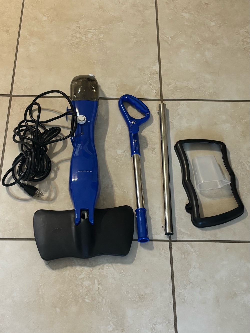 Handheld Blue Electric Floor Cleaner - Corded Steam Scrubber